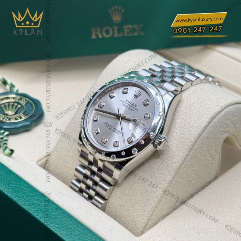 Đồng hồ Rolex Datejust 31 mặt bạc kim cương 278344RBR-0032