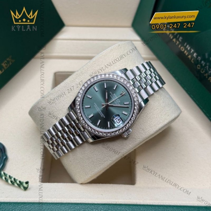 Đồng hồ Rolex Datejust 31 xanh bạc hà vành kim 278384RBR-0022