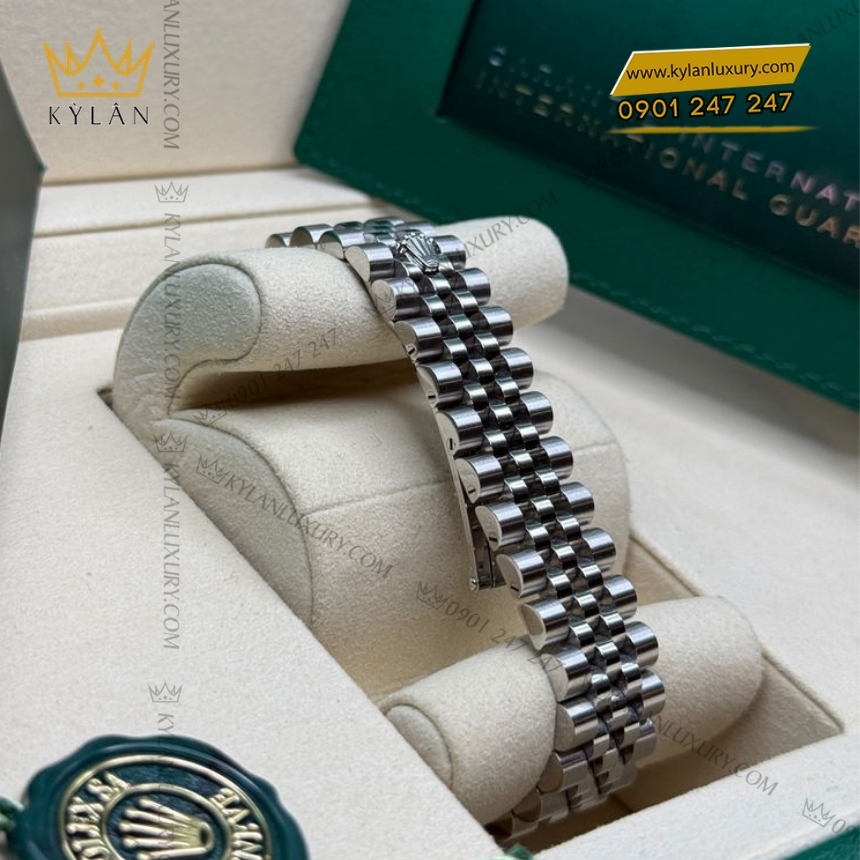 Kỳ Lân Luxury rolex datejust 31 278384rbr 0022 xanh bac ha kim cuong 9 Đồng hồ Rolex Datejust 31 xanh bạc hà vành kim 278384RBR-0022