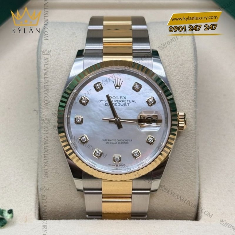 Đồng hồ Rolex Datejust 36 demi xà cừ dây oyster 126233-0024
