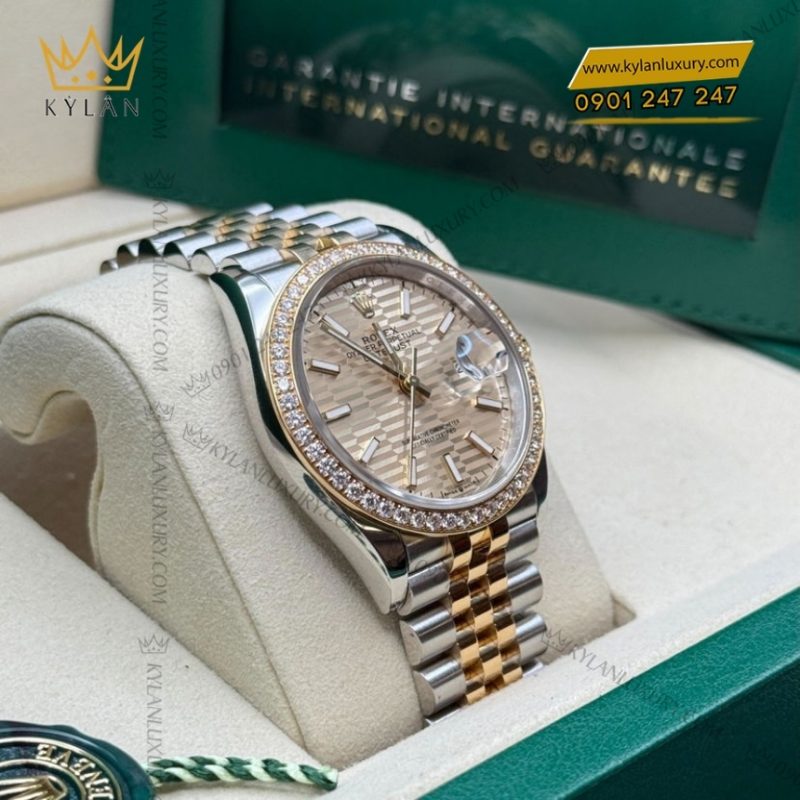 Đồng hồ Rolex Datejust 36 mặt xếp gạch champagne 126283RBR