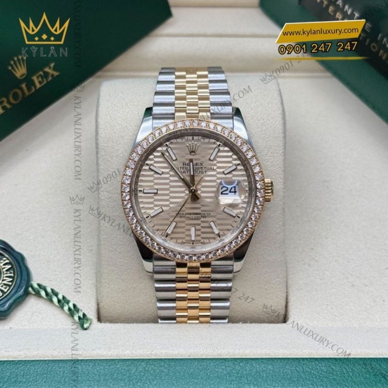 Đồng hồ Rolex Datejust 36 mặt xếp gạch champagne 126283RBR