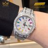 Đồng hồ Rolex Datejust 36 custom kim cương cọc rainbow