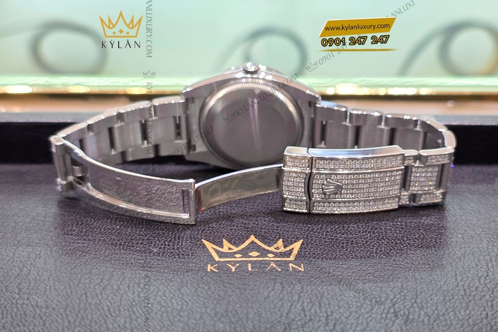 Kỳ Lân Luxury rolex datejust 36 custom kim cuong rainbow 8 Đồng hồ Rolex Datejust 36 custom kim cương cọc rainbow