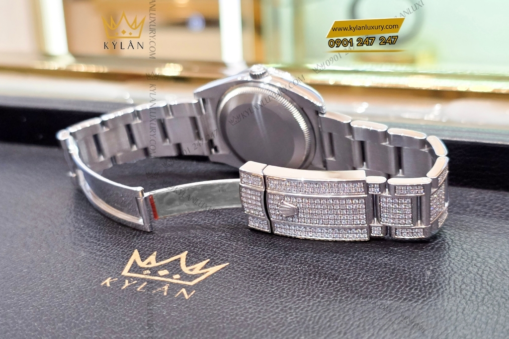 Kỳ Lân Luxury rolex datejust 36 custom kim cuong rainbow 9 Đồng hồ Rolex Datejust 36 custom kim cương cọc rainbow