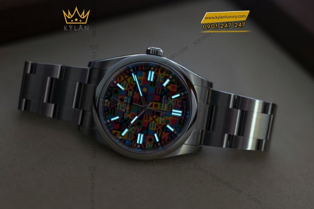 Kỳ Lân Luxury rolex oyster perpetual 36 126000 0016 jubilee da sac 2 Đồng hồ Rolex Oyster Perpetual 36 mặt số Jubilee đa sắc 126000-0016