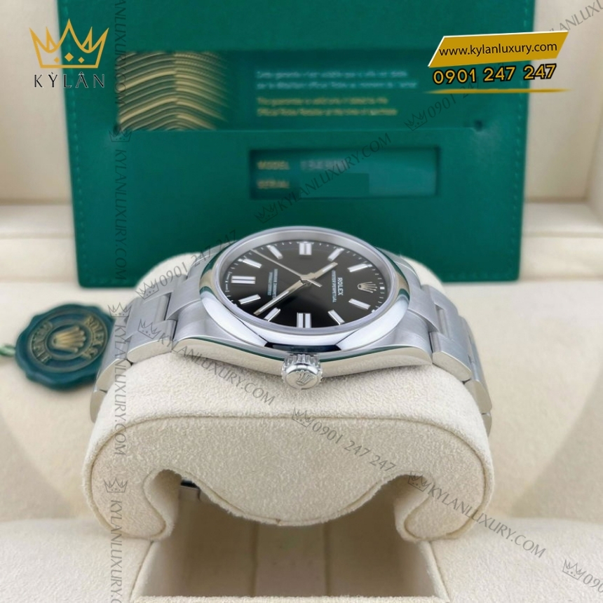 Kỳ Lân Luxury rolex oyster perpetual 41 134300 0008 2 Đồng hồ Rolex Oyster Perpetual 41 mặt số đen 134300-0008