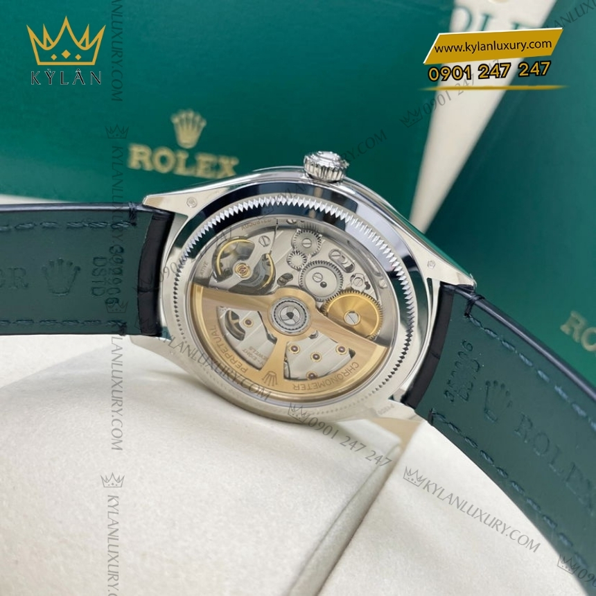 Kỳ Lân Luxury rolex perpetual 1908 52506 0003 ice blue 6 Đồng hồ Rolex Perpetual 1908 mặt số xanh băng 52506-0003