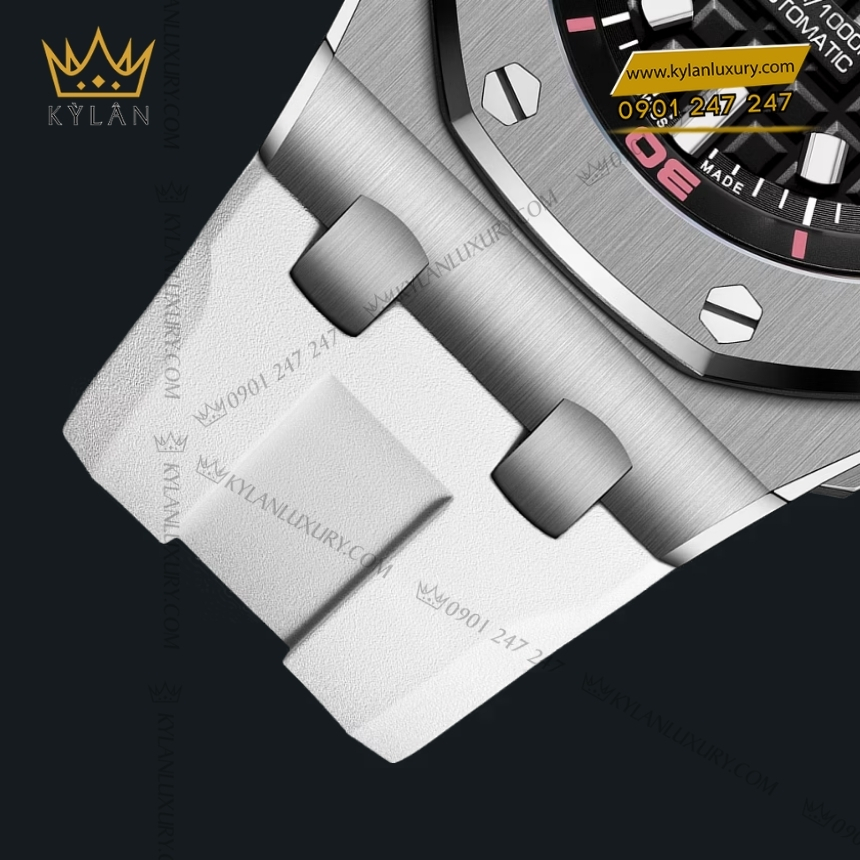 Kỳ Lân Luxury royal oak offshore diver mat den phoi hong 5 Đồng hồ Royal Oak Offshore Diver mặt đen phối hồng 42mm