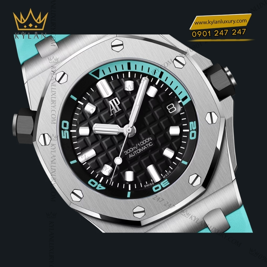 Kỳ Lân Luxury royal oak offshore diver turquoise 42mm 3 Đồng hồ Royal Oak Offshore Diver turquoise 42mm