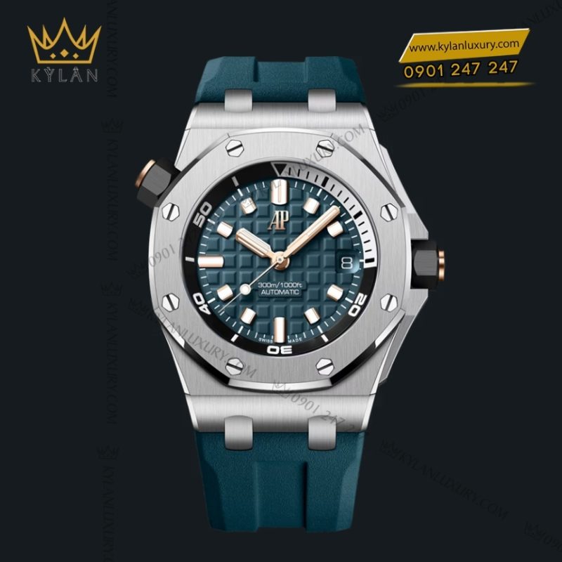 Đồng hồ Royal Oak Offshore Diver xanh dương phối vàng hồng 42mm