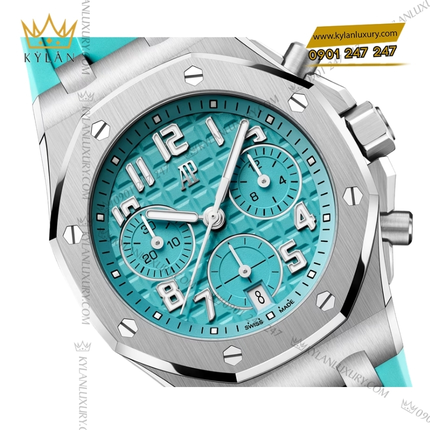 Kỳ Lân Luxury royal oak offshore xanh ngoc 37mm 3 Đồng hồ Royal Oak Offshore xanh ngọc 37mm