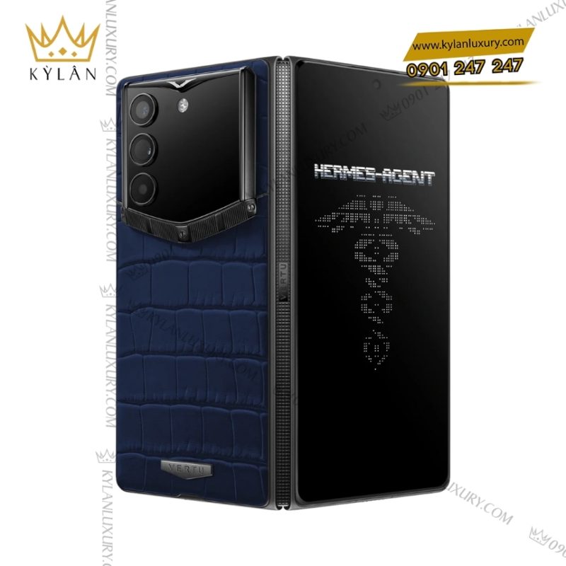 Vertu AlphaFold Alligator Skin Navy Blue 1TB