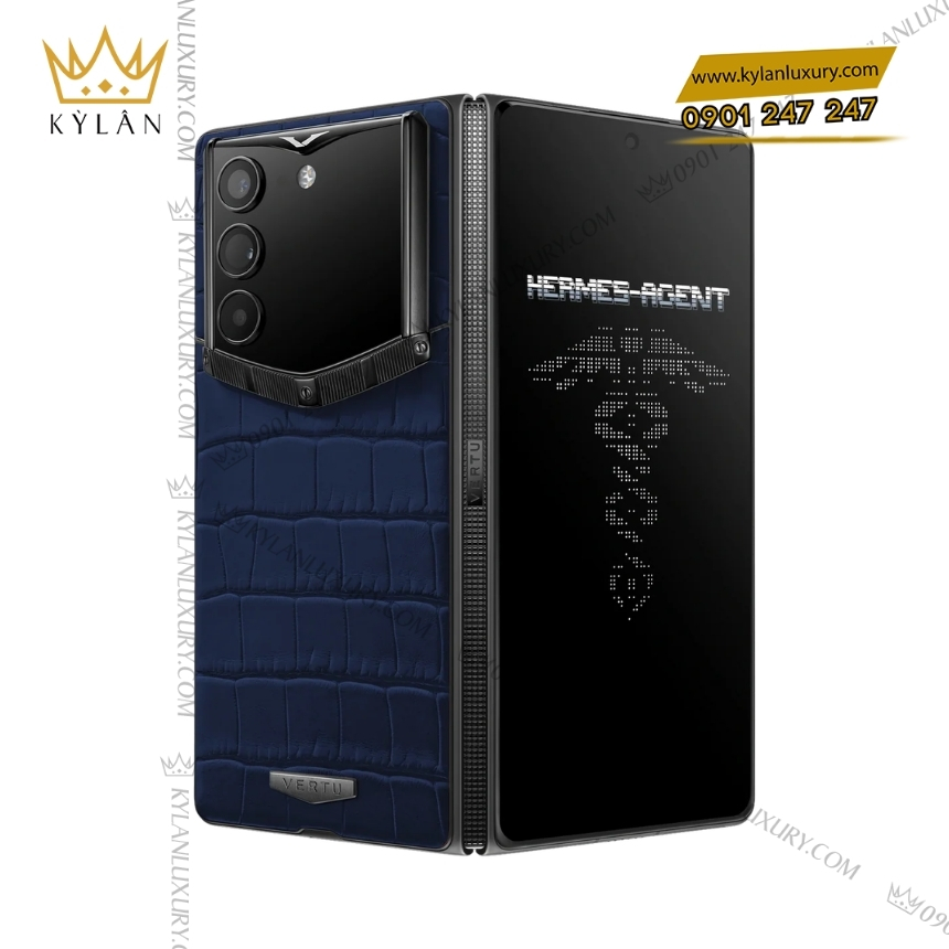Kỳ Lân Luxury vertu alphafold alligator skin navy blue 2 Vertu AlphaFold Alligator Skin Navy Blue 1TB