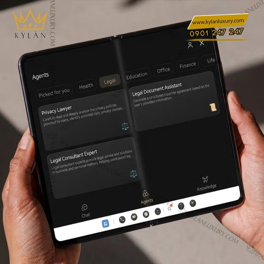 Kỳ Lân Luxury vertu alphafold den vien vang 1tb 2 Điện thoại Vertu AlphaFold bản đen viền vàng 1TB
