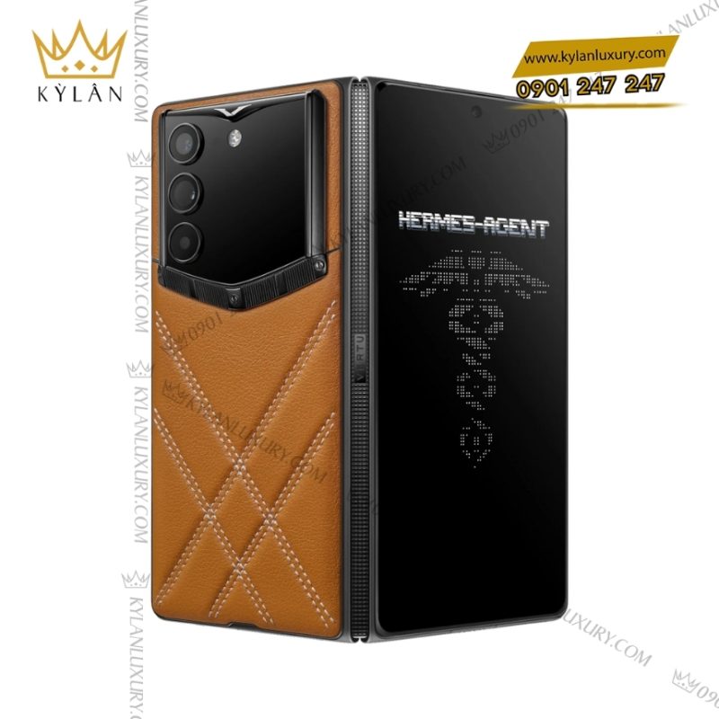 Vertu AlphaFold Stitched Calfskin Amber Brown No Logo 1TB