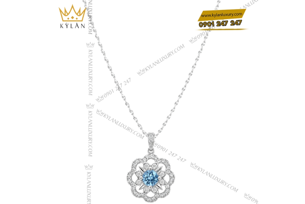 Bộ trang sức kim cương đính đá Topaz 