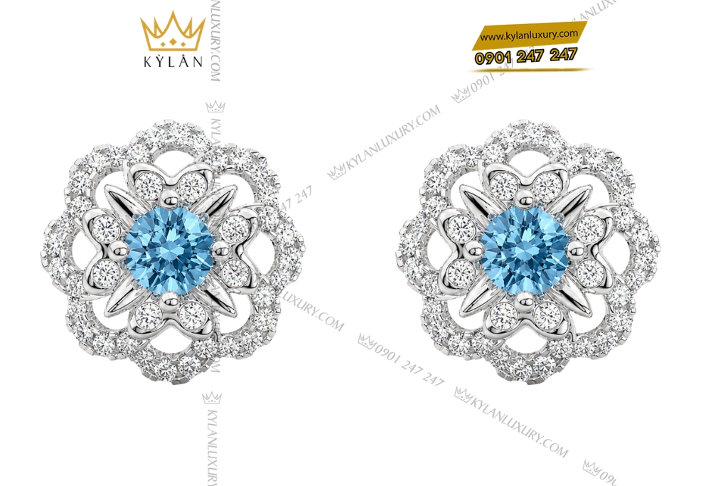 Bộ trang sức kim cương đính đá Topaz 