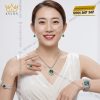 Bộ trang sức kim cương đính đá ngọc lục