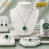 Bộ trang sức kim cương đính đá ngọc lục