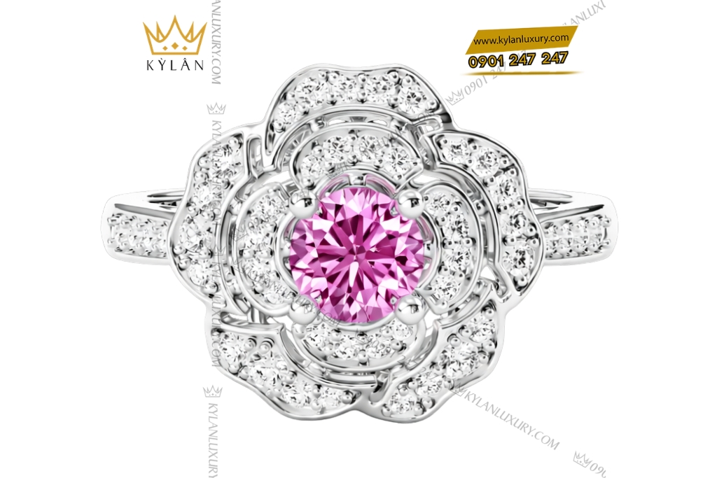 Bộ trang sức kim cương đính sapphire