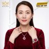 Bộ trang sức kim cương đính sapphire đỏ