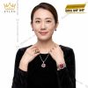 Bộ trang sức kim cương đính sapphire đỏ