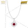 Bộ trang sức kim cương đính sapphire đỏ