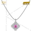 Bộ trang sức kim cương đính sapphire hồng