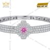 Bộ trang sức kim cương đính sapphire hồng