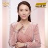 Bộ trang sức kim cương đính sapphire hồng