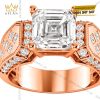 Bộ trang sức nam vàng hồng Au750 đính kim cương