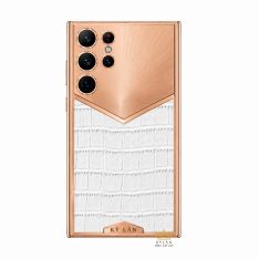 Điện thoại Samsung Galaxy S26 Ultra custom vàng hồng bọc da cá sấu