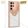 Điện thoại Samsung Galaxy S26 Ultra custom vàng hồng bọc da cá sấu đính kim cương