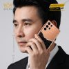 Điện thoại Samsung Galaxy S26 Ultra custom vàng hồng bọc da cá sấu đính kim cương