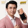 Điện thoại Samsung Galaxy S26 Ultra custom vàng hồng bọc da cá sấu đính kim cương