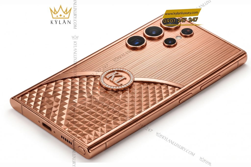 Samsung Galaxy S26 Ultra custom vàng kim cương