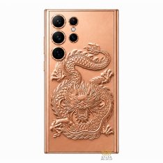 Điện thoại Samsung Galaxy S26 Ultra custom vàng hồng họa tiết rồng dập nổi