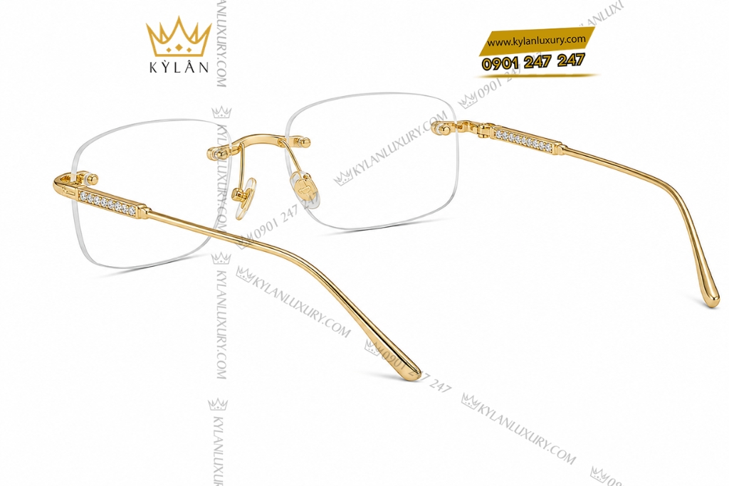 Mắt kính vàng Au750 đính kim cương 13 Kỳ Lân Luxury Mat kinh vang Au750 dinh kim cuong 6 Mắt kính vàng Au750 đính kim cương