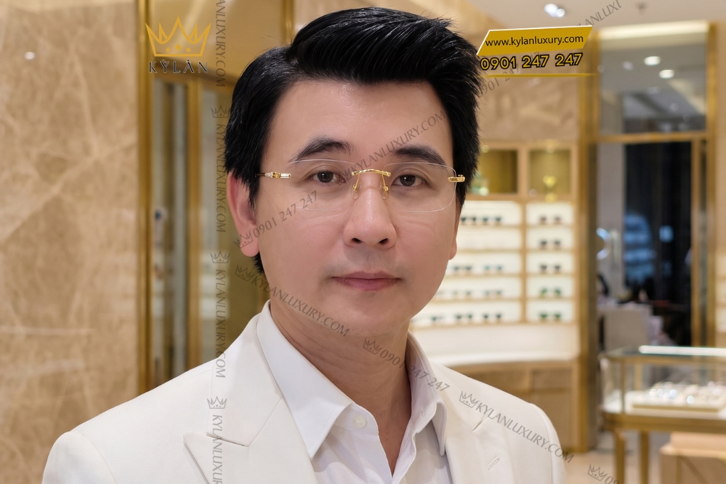 Mắt kính vàng Au750 đính kim cương 16 Kỳ Lân Luxury Mat kinh vang Au750 dinh kim cuong 9 Mắt kính vàng Au750 đính kim cương