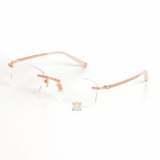 Mắt kính vàng hồng Au750 đính kim cương