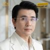 Mắt kính vàng hồng Au750 đính kim cương