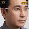 Mắt kính vàng hồng Au750 đính kim cương