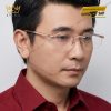 Mắt kính vàng hồng Au750 đính kim cương