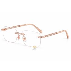 Mắt kính vàng hồng Au750 đính kim cương
