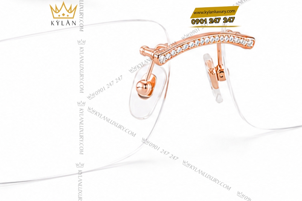 Kỳ Lân Luxury Mat kinh vang hong Au750 dinh kim cuong 5 3 Mắt kính vàng hồng Au750 đính kim cương