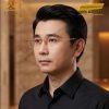Mắt kính vàng hồng Au750 đính kim cương