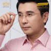Mắt kính vàng hồng Au750 đính kim cương