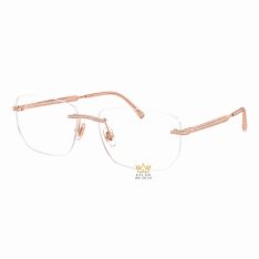 Mắt kính vàng hồng Au750 đính kim cương