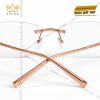 Mắt kính vàng hồng Au750 họa tiết xoắn không viền